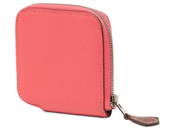 Cartera compacta Hermès Silk In en piel Epsom rosa - vista 2