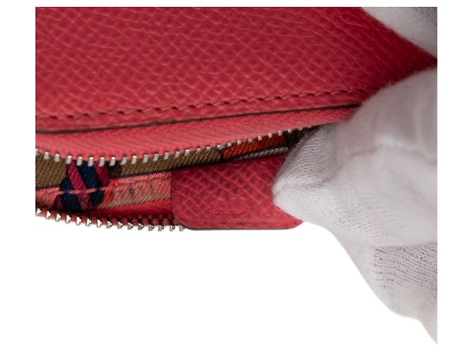 Cartera compacta Hermès Silk In en piel Epsom rosa - vista 6