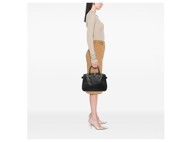 Borsa Louis Vuitton Epi Passy PM Nera Nero - vista 7