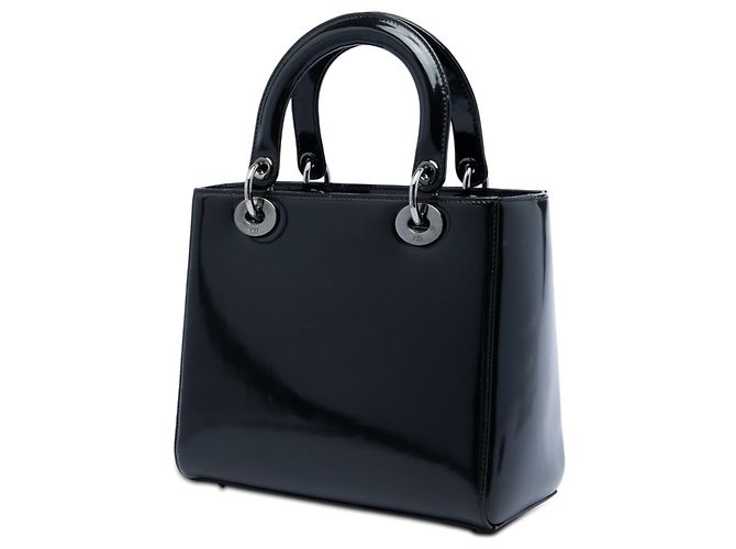 Borsa Lady Dior Medium in vernice nera Nero - vista 2