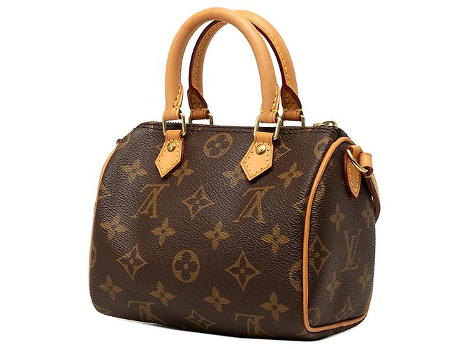 Borsa Louis Vuitton Monogram Nano Speedy Bandouliere Marrone - vista 2