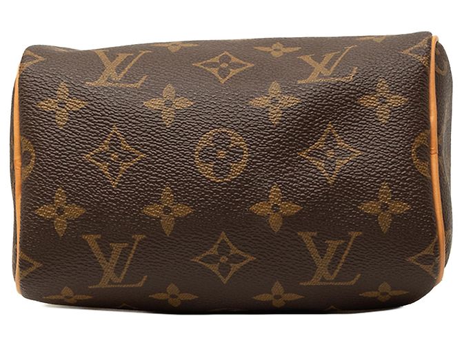 Borsa Louis Vuitton Monogram Nano Speedy Bandouliere Marrone - vista 3