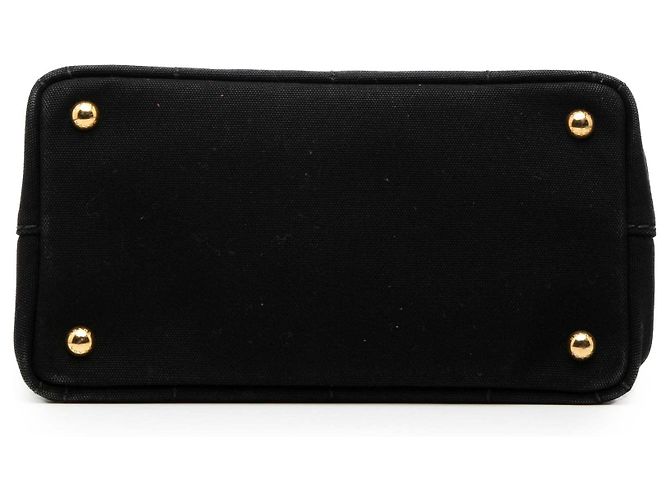Tote Borsa Satchel Prada Small Canvas Canapa Logo Nera Nero - vista 3