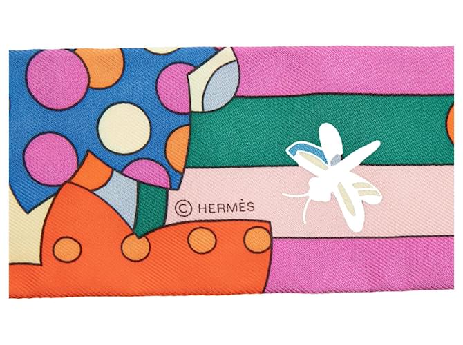 Twilly in seta Hermès Les Murmures De La Foret Rosa - vista 5