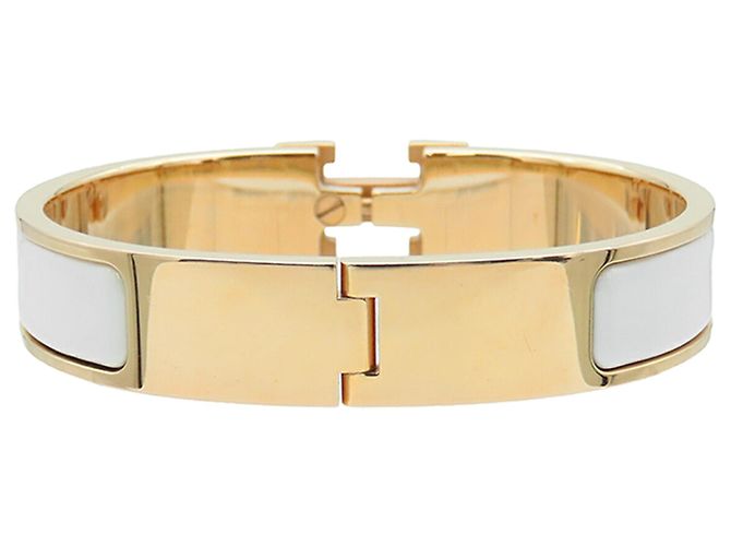 Bracciale Clic H PM stretto in smalto bianco Hermès - vista 2