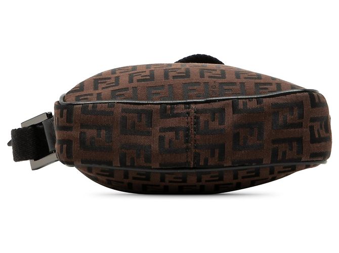 Borsa a tracolla Fendi Zucchino Canvas marrone - vista 3