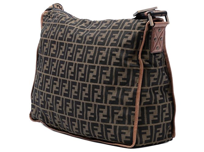 Borsa a tracolla Fendi Zucca Canvas marrone - vista 2