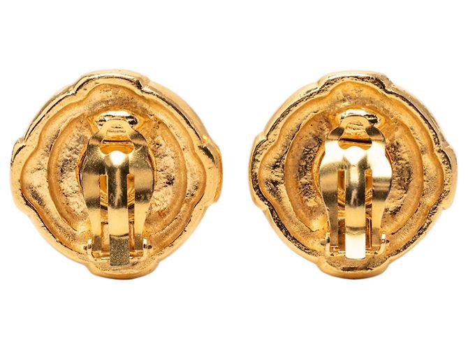 Orecchini a clip rotondi CC Chanel placcati oro D'oro - vista 2
