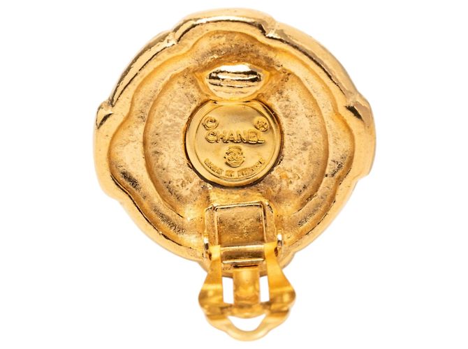 Orecchini a clip rotondi CC Chanel placcati oro D'oro - vista 3