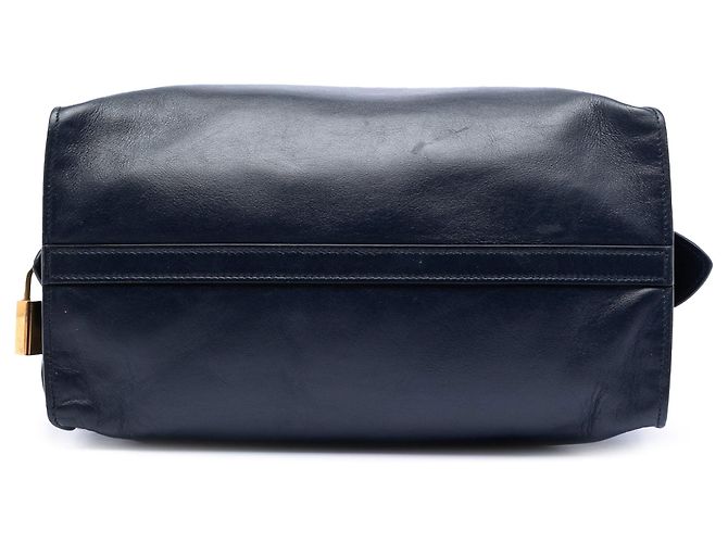 Borsa Satchel Prada City Calf Greca Esplanade Blu in Saffiano Medium - vista 3