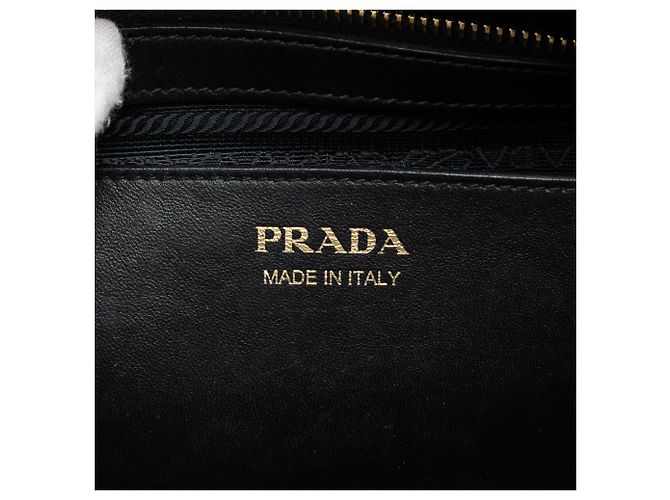 Borsa Satchel Prada City Calf Greca Esplanade Blu in Saffiano Medium - vista 5