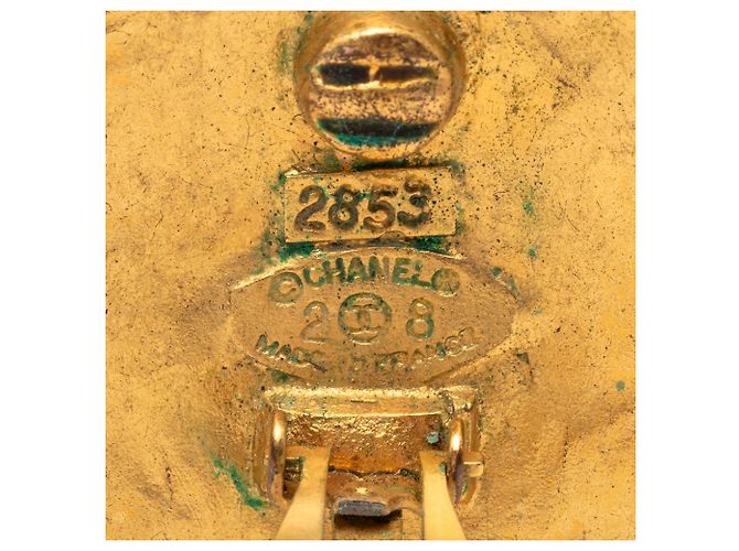Orecchini a clip rotondi placcati oro Chanel CC Gold D'oro - vista 3