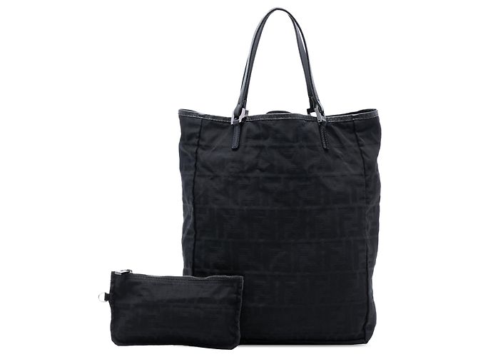 Borsa Tote Fendi Zucca Canvas nera Nero - vista 7