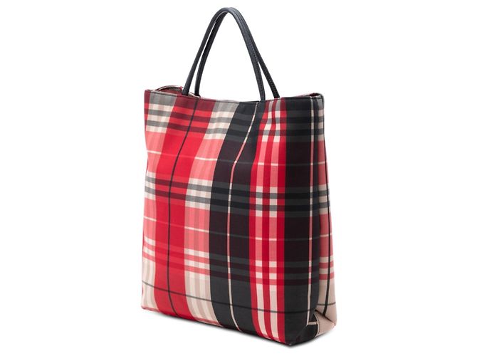 Borsa Tote Burberry House Check Canvas Rossa Rosso - vista 2