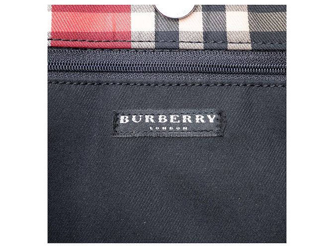 Borsa Tote Burberry House Check Canvas Rossa Rosso - vista 5
