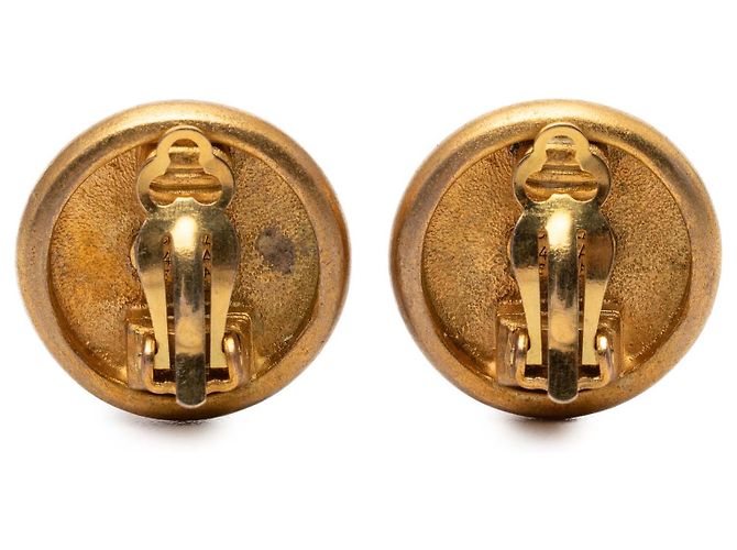 Orecchini a clip Chanel placcati in oro con bottone rotondo D'oro - vista 2