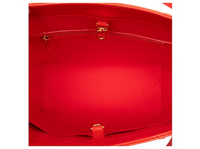 Borsa Tote Louis Vuitton Monogram Vernis Avalon MM Rossa Rosso - vista 4