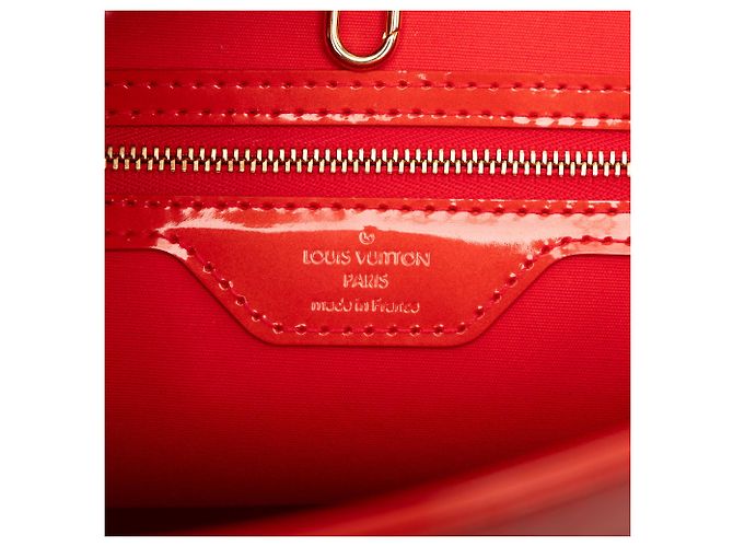 Borsa Tote Louis Vuitton Monogram Vernis Avalon MM Rossa Rosso - vista 5