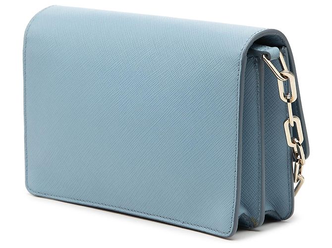 Blue Prada Saffiano Lux Wallet On Chain Crossbody Bag - view 2