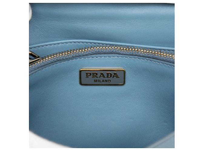 Blue Prada Saffiano Lux Wallet On Chain Crossbody Bag - view 5