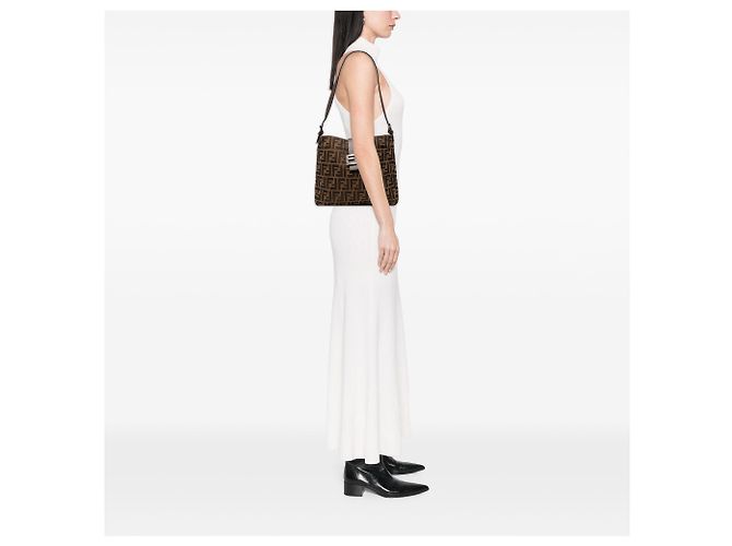 Borsa a tracolla Fendi Zucca Canvas marrone - vista 7