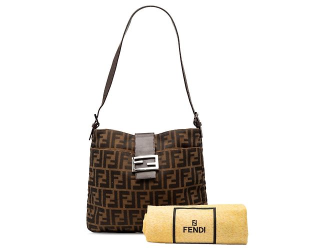 Borsa a tracolla Fendi Zucca Canvas marrone - vista 8