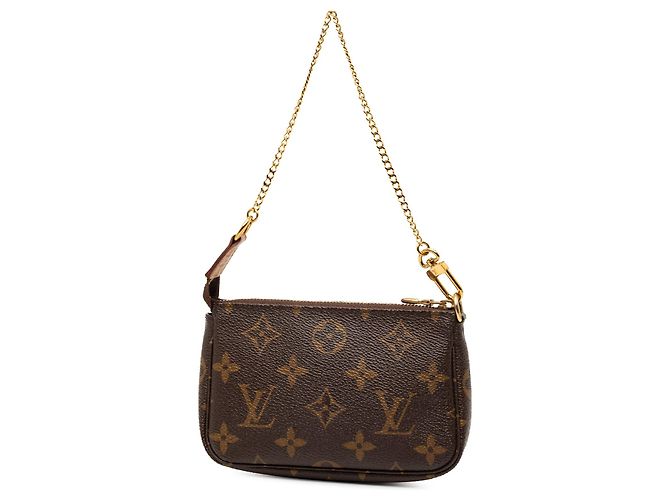 Bolsa de mão Mini Pochette Accessoires Louis Vuitton Monogram Castanha Marrom - vista 2