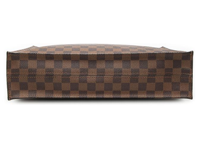 Borsa Tote Louis Vuitton Damier Ebene Sac Plat Marrone - vista 3