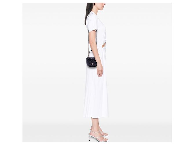 Black Chanel CC gesteppte Lammleder Half Moon Top Handle Flap Satchel Schwarz - Ansicht 9
