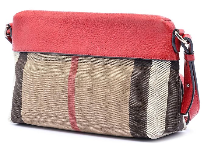 Borsa a tracolla Burberry Farley Small Mega Check Canvas Marrone - vista 2