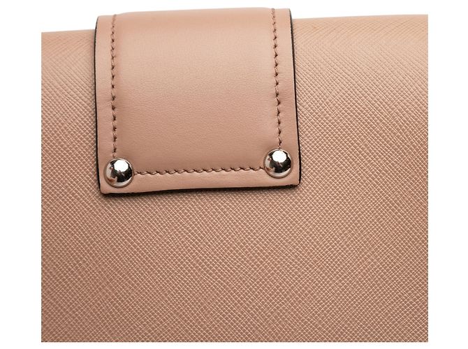 Borsa a tracolla Sidonie Prada in Saffiano e City Calf marrone - vista 8