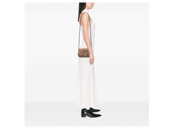Borsa a tracolla Sidonie Prada in Saffiano e City Calf marrone - vista 9