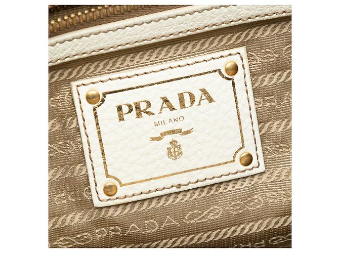 Sac à main Prada Canvas Canapa Logo Bow Beige - vue 5