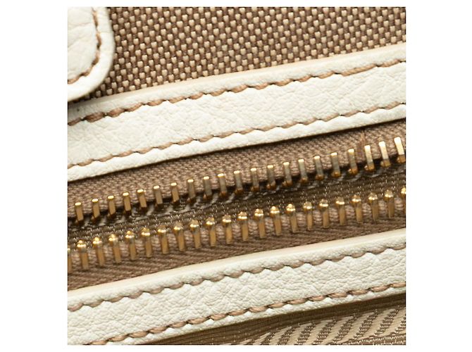 Sac à main Prada Canvas Canapa Logo Bow Beige - vue 6
