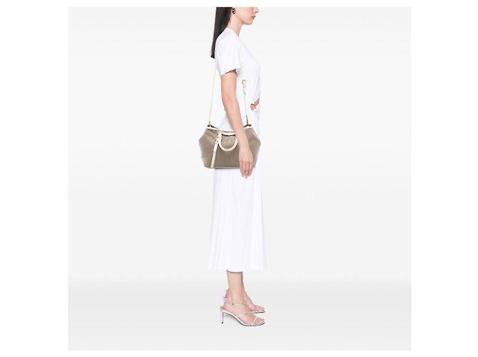 Sac à main Prada Canvas Canapa Logo Bow Beige - vue 7