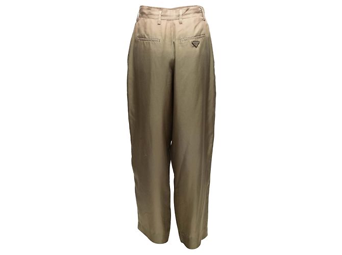 Prada Ombré-Seidenhose in Olive Größe IT 36 Grün - Ansicht 3