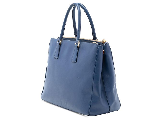 Borsa Tote Prada Large Saffiano Lux Galleria Double Zip Blu - vista 2