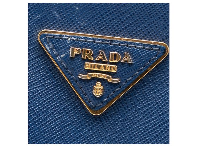 Borsa Tote Prada Large Saffiano Lux Galleria Double Zip Blu - vista 5