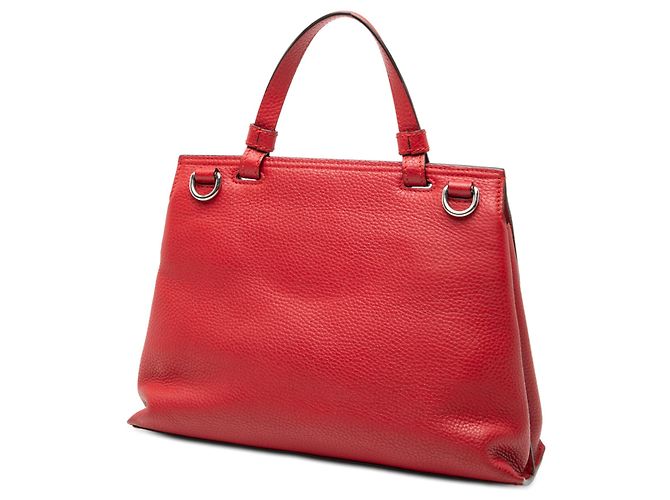 Bamboo Borsa Satchel Daily Gucci Small in pelle rossa con bambù Rosso - vista 2