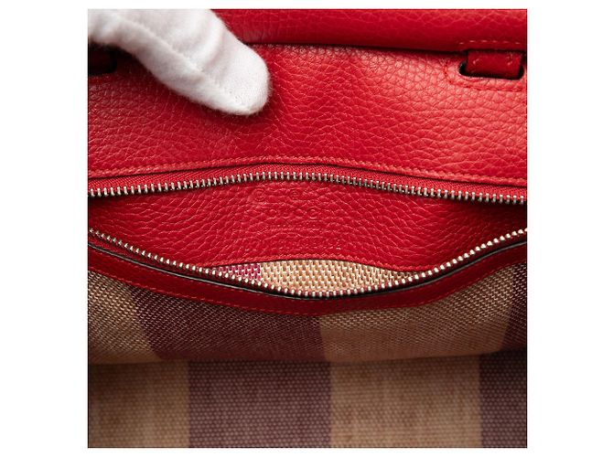 Bamboo Borsa Satchel Daily Gucci Small in pelle rossa con bambù Rosso - vista 5