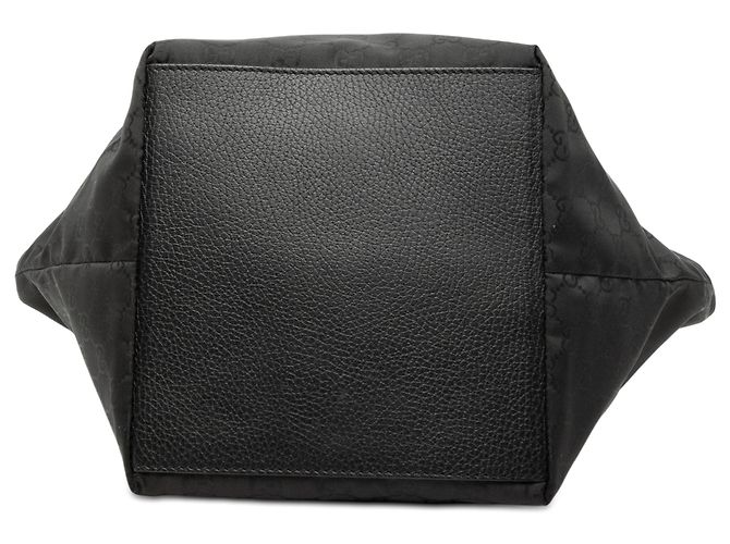 Borsa Tote Gucci GG in nylon nero con banda Web - vista 3