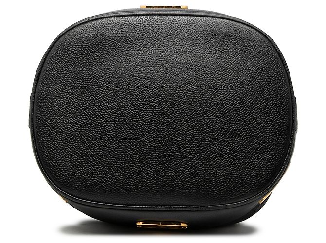 Borsa a secchiello Chanel Caviar Triple CC con coulisse Nero - vista 3
