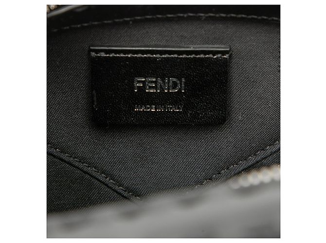 Borsa Satchel Mini Zucca Canvas Fendi Nera Nero - vista 5