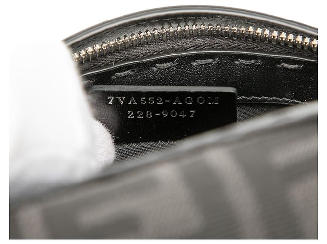 Borsa Satchel Mini Zucca Canvas Fendi Nera Nero - vista 6