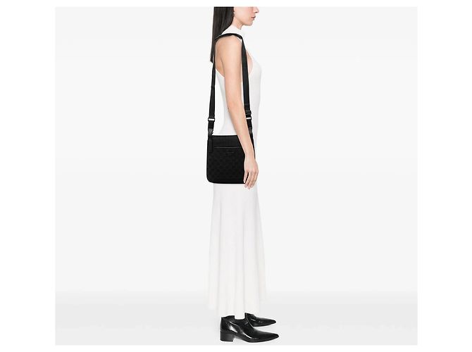 Borsa a tracolla Gucci GG Canvas nera Nero - vista 7