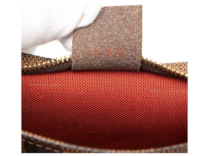 Borsa a mano Louis Vuitton Damier Ebene Trousse Pochette Marrone - vista 6