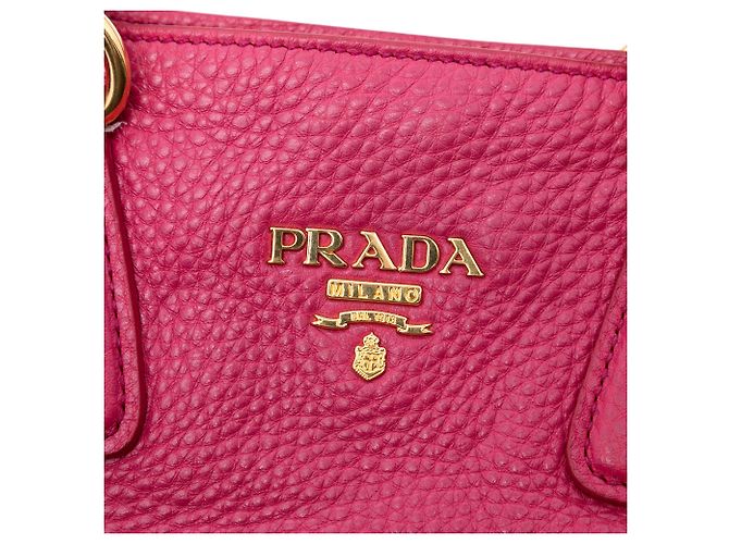 Borsa Tote Convertibile Prada Vitello Daino Rosa con Zip Laterale - vista 5