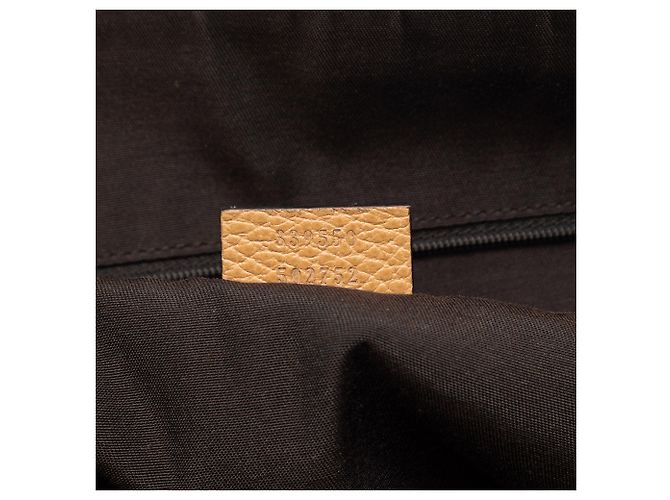 Borsa Satchel Gucci in pelle marrone con ciondolo GG - vista 6