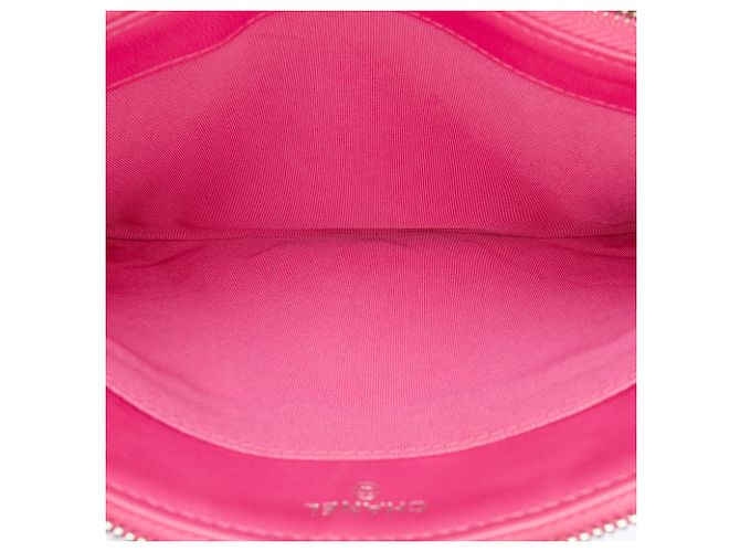 Clutch Chanel Quilted Caviar CC Enamel Double Zip Rosa - vista 5