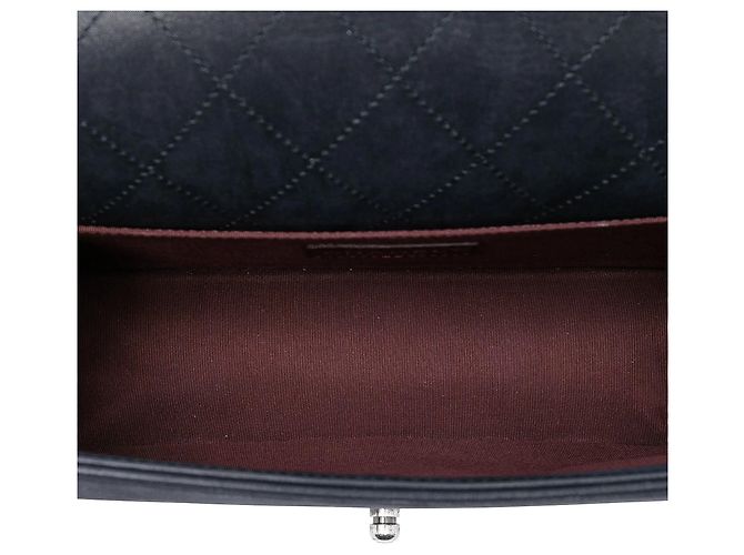 Borsa a tracolla Chanel Boy Flap Bicolor in Shearling Old Medium Nera Nero - vista 4